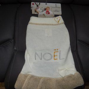 ELLEN DEGENERES WHITE-GOLD KNIT SWEATER DRESS NOEL